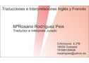 Traducciones e Interpretaciones de todo tipo en inglés-español, español-inglés, francés-español y español-francés - En Granada
